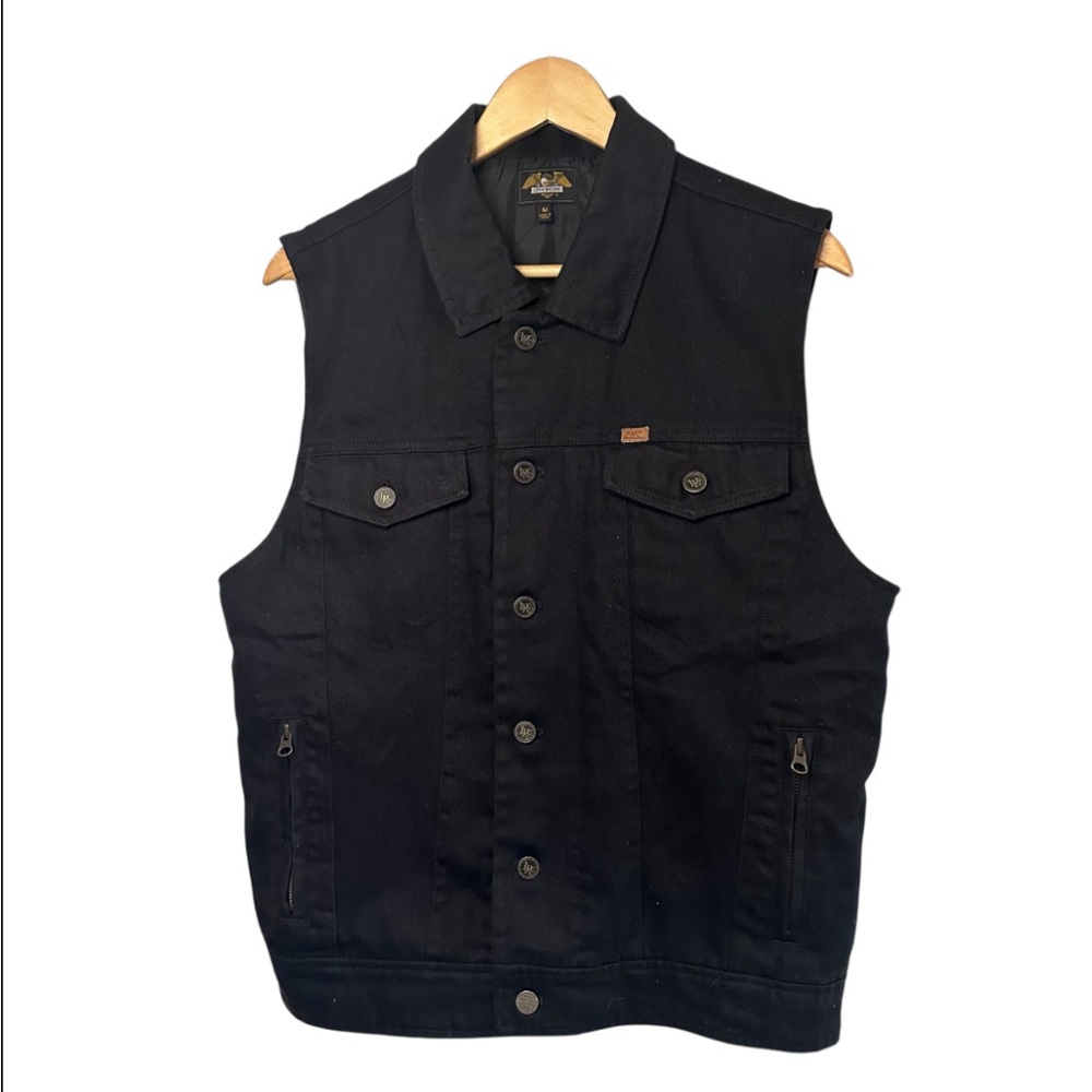 Loser Machine Kingsway III Vest Motorcycle Gear  Biker Denim Quilted  Medium